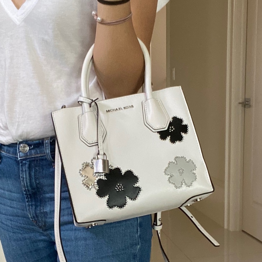 NEW- Michael Kores white mini sachel
